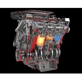 3D Sectioned Animated V6 Engine Gasoline Ignition